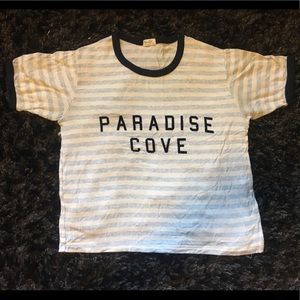 John Galt Paradise Cove Ringer Cropped Tee
